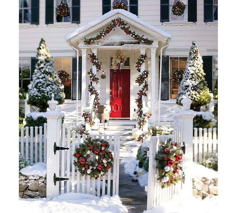 home deco ideas Christmas door entry