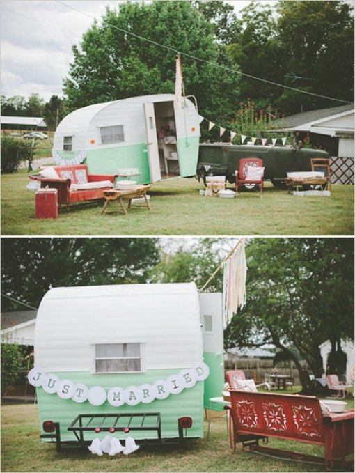 original deco idea wedding vintage caravan interesting