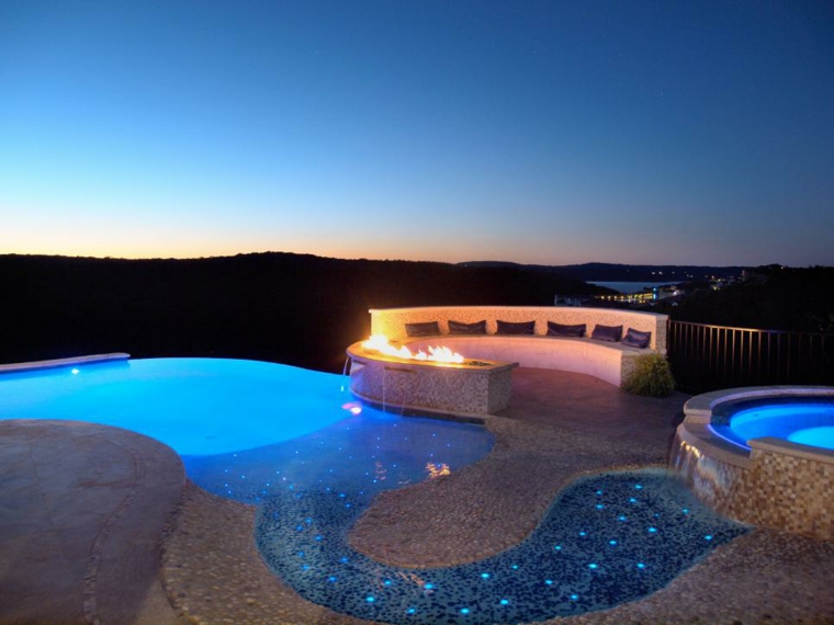 idea landscaping outdoor swimming pool lighting