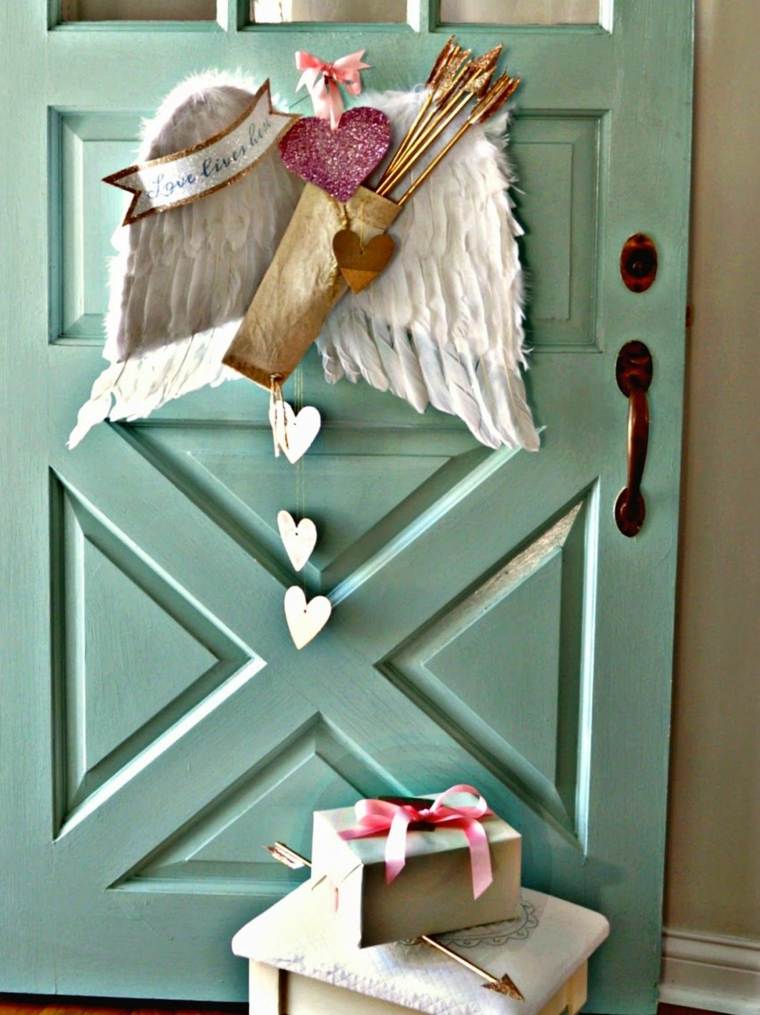 feather white st valentin deco