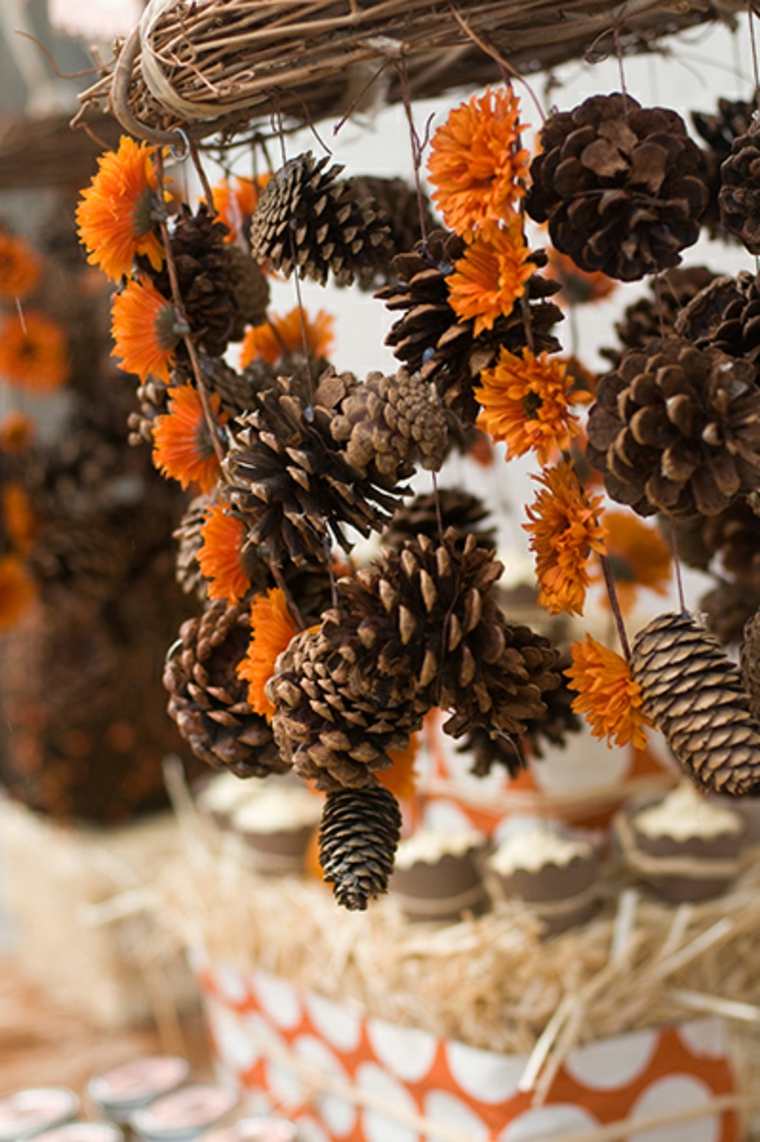 deco pine cone flowers suspension interior modern deco