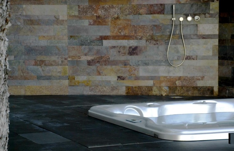 modern bathroom idea slate tile