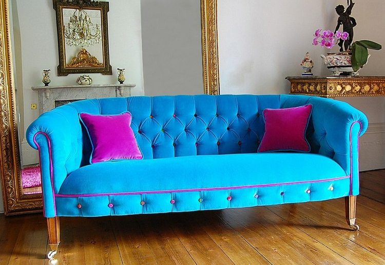 idea living room sofa blue