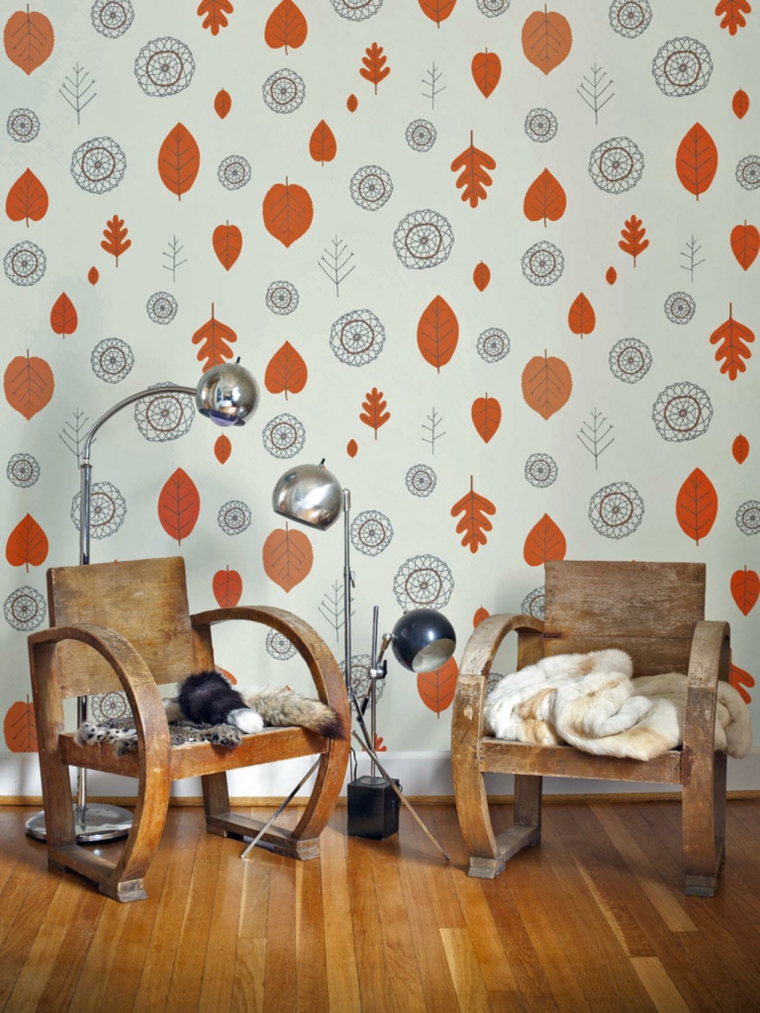 deco walls living room wallpapers retro design