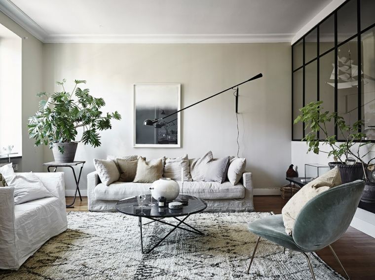 idea living room scandinavian white furniture photo