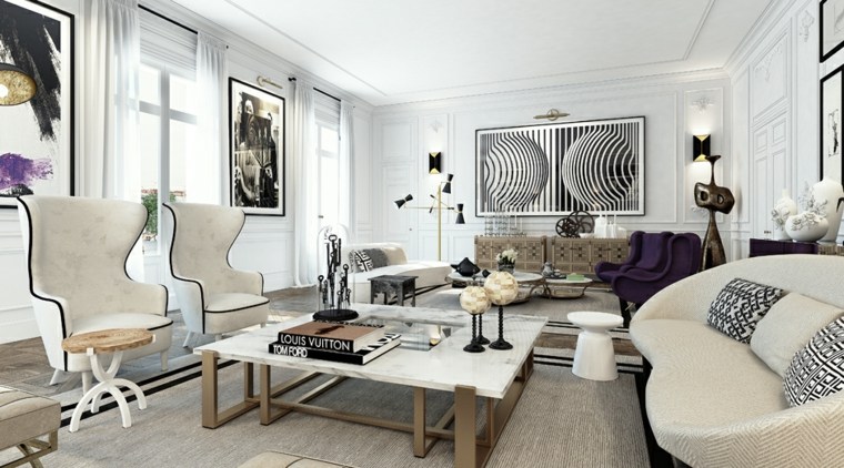 idea living room Scandinavian design furniture white black interior deco