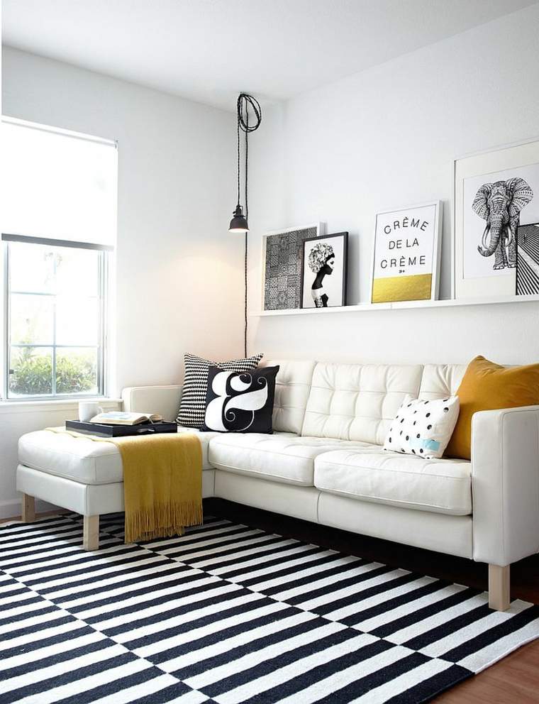 Scandinavian style living room deco black white