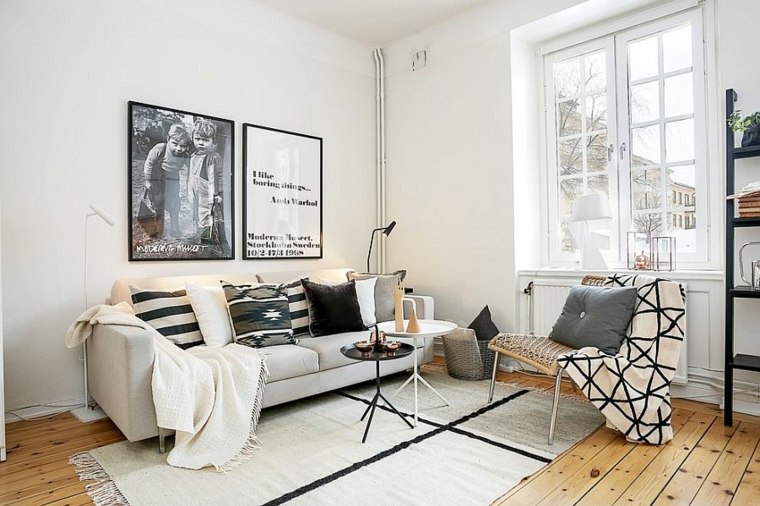 idea living room Scandinavian style small apartments