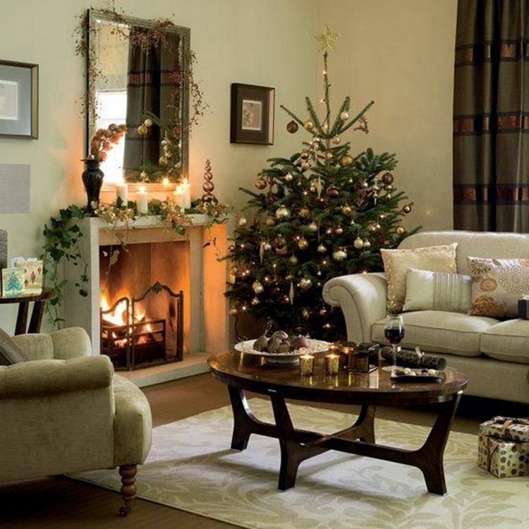 deco idea christmas tree living room