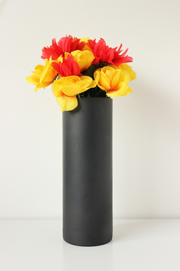 black vase design flowers idea interior modern deco