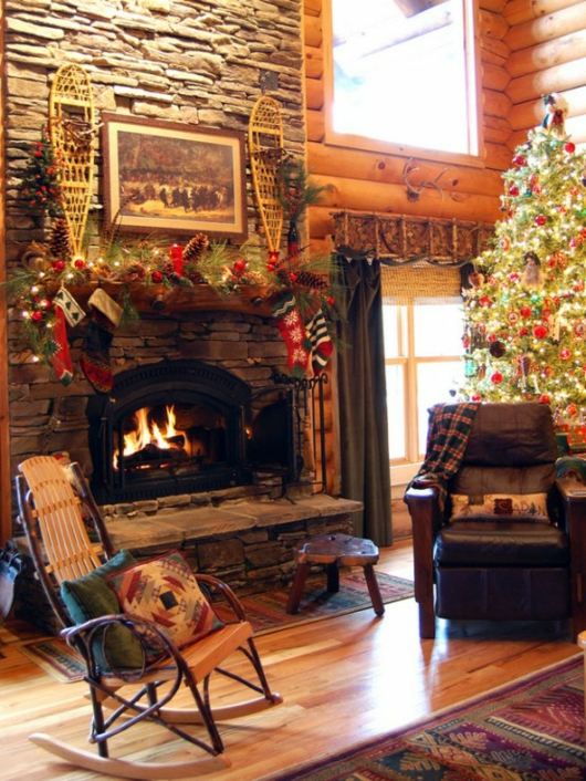 Christmas fireplace decoration