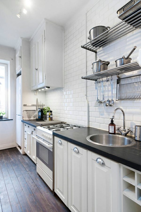 white metal kitchen decoration idea