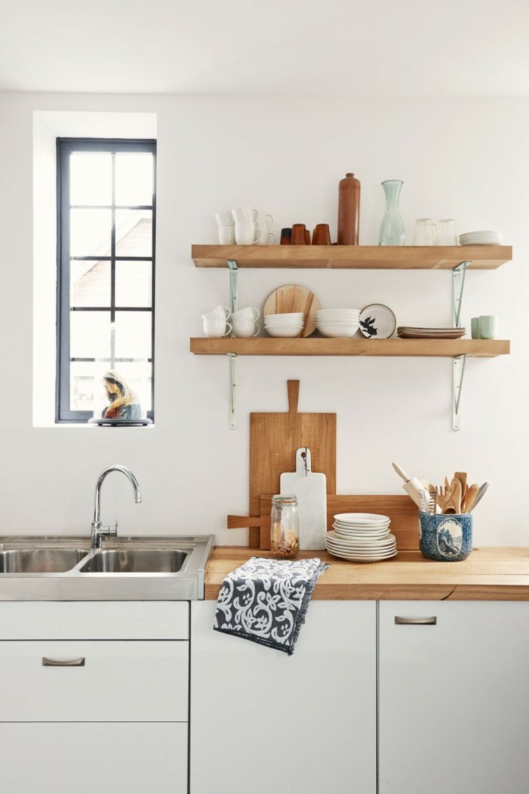 kitchen country style open storage