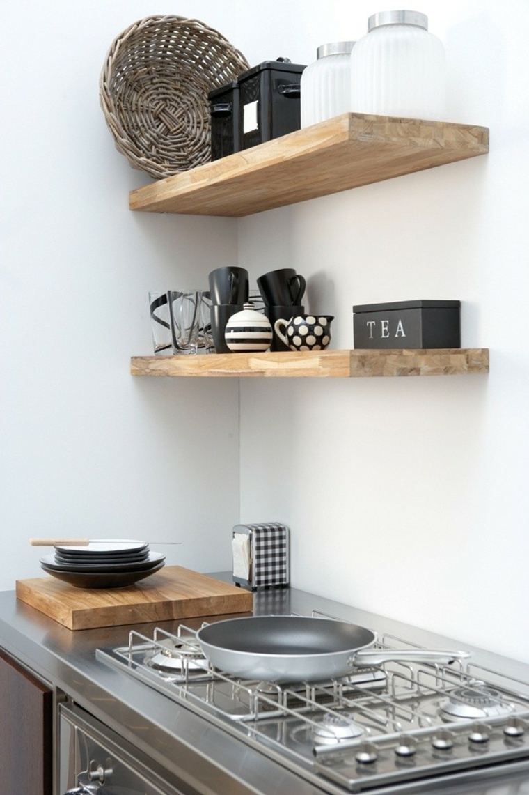 idea decoration kitchen shelves wood