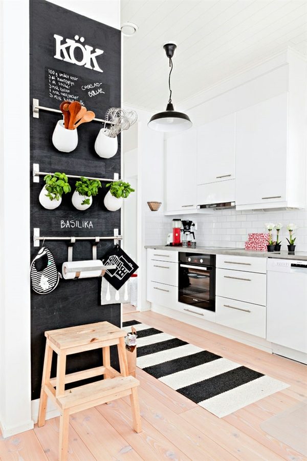 black white kitchen decoration idea