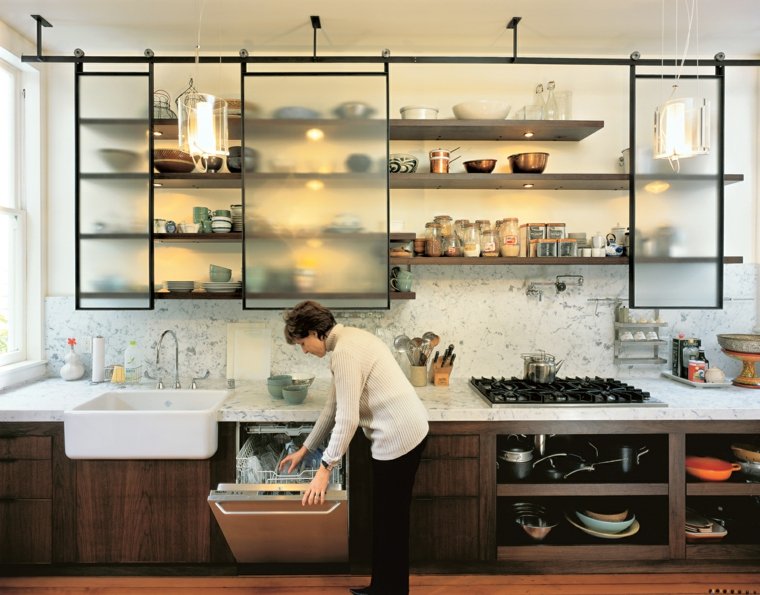 idea decoration open kitchen storage