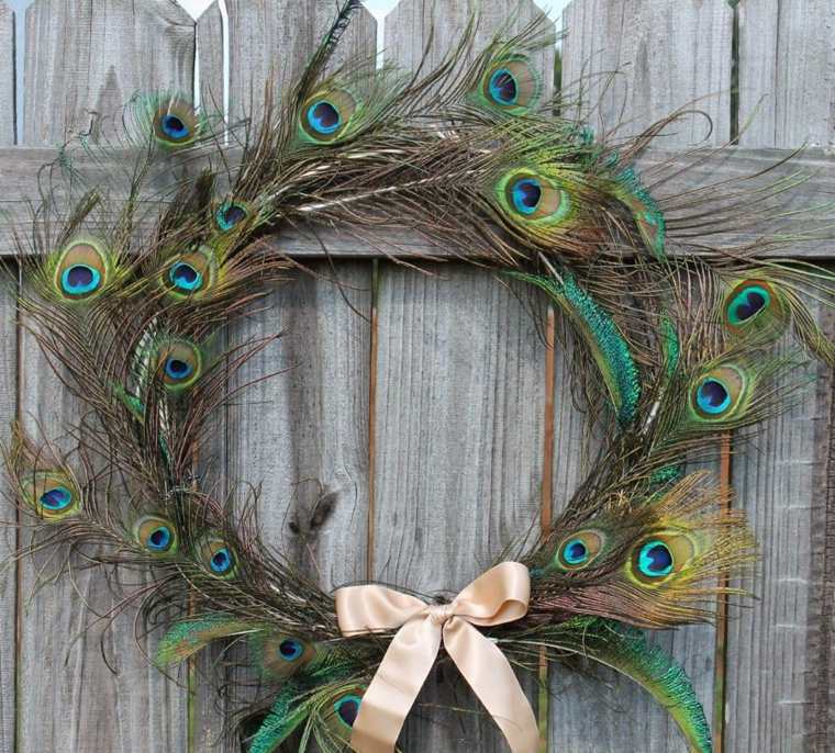 outdoor decor feather peacock