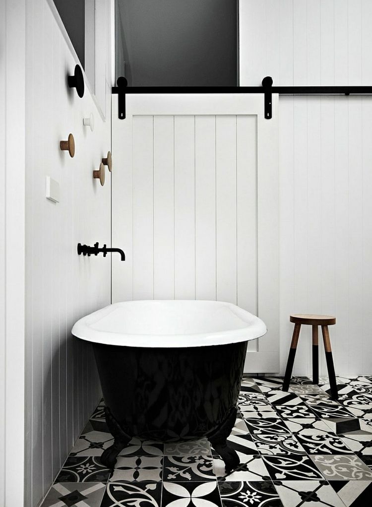 bathroom decoration idea black white