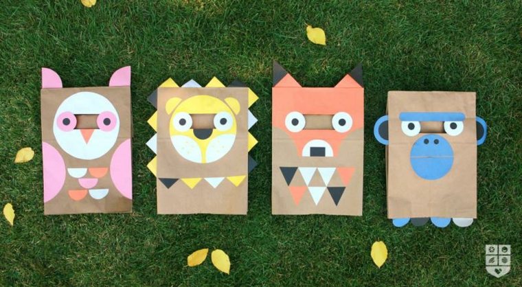 disguise child recycled paper bag idea DIY manual activity