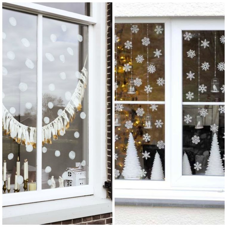 idea christmas window garland decoration windows