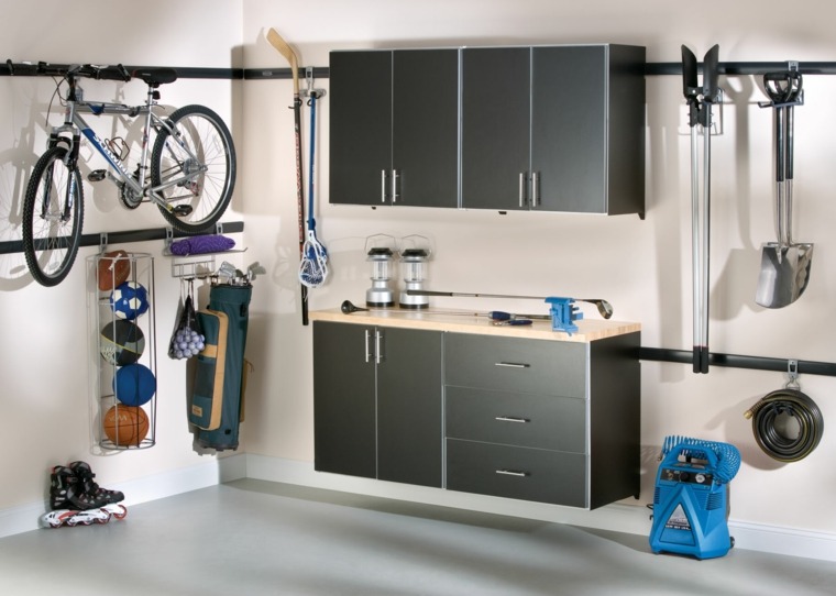 storage garden tools garage closet bike storage idea