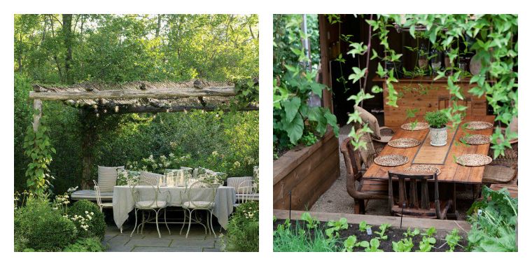 idea outdoor space meal garden greenery