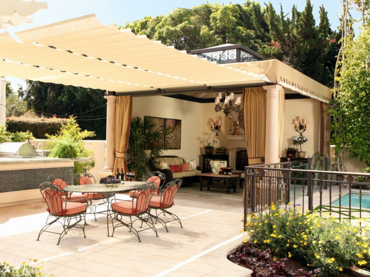 idea deco terrace pergolas wrought iron garden furniture