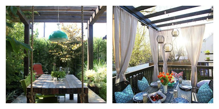 gardens terraces ideas amangement dining areas with pergolas