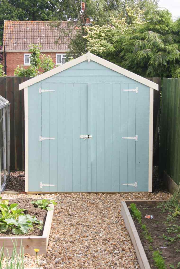 garden shed wood blue idea storage tools practice