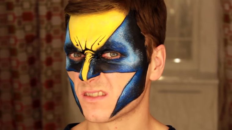 idea-make-up-man-halloween-easy-video-wolverine