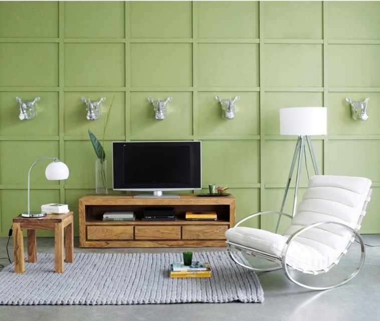 TV skap design tre hyller lagring lenestol hvite hus av verden