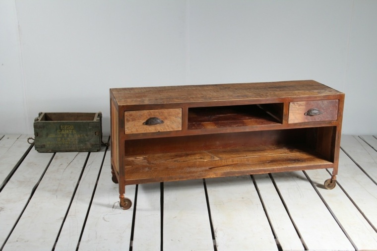 wood furniture tv lounge deco vintage industrial