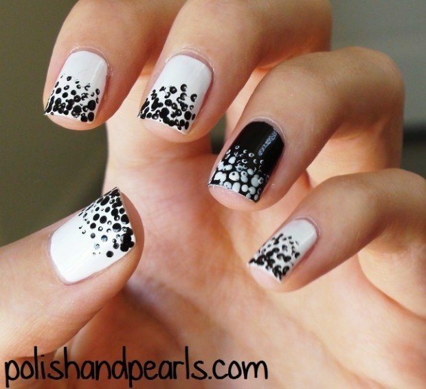 black and white nail idea