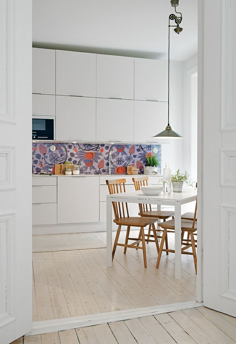 kitchen wallpaper idea color white interior