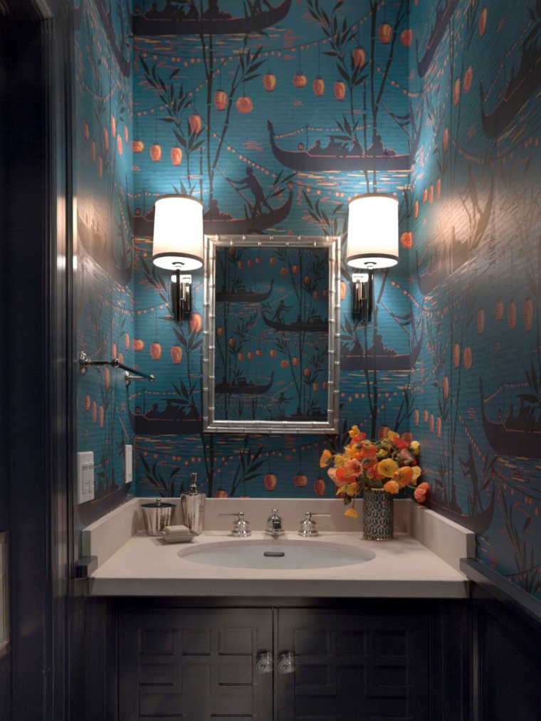 bathroom wallpaper idea color