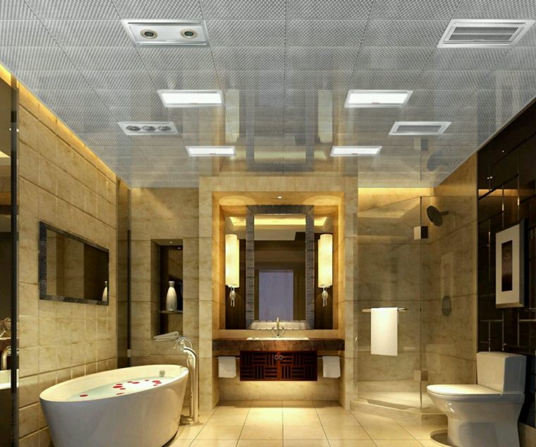 ceiling bathroom bath washbasin toilet