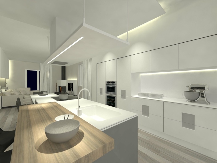 white kitchen decoration and wood