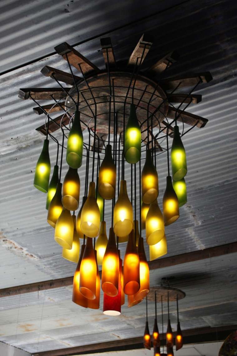 idé recycle deco fixture suspension design idé glasflaskor diy