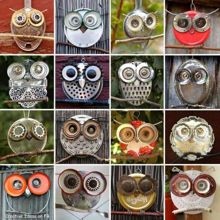 decoration diy recycling idea original owl caps recycling idea