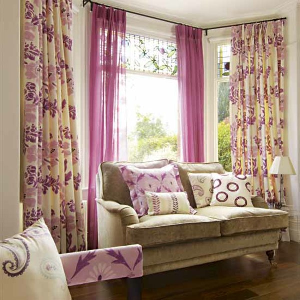 idea curtains living room floral patterns