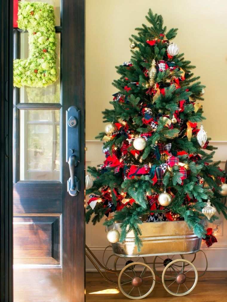 korg för julgran dekoration cache pied arbre