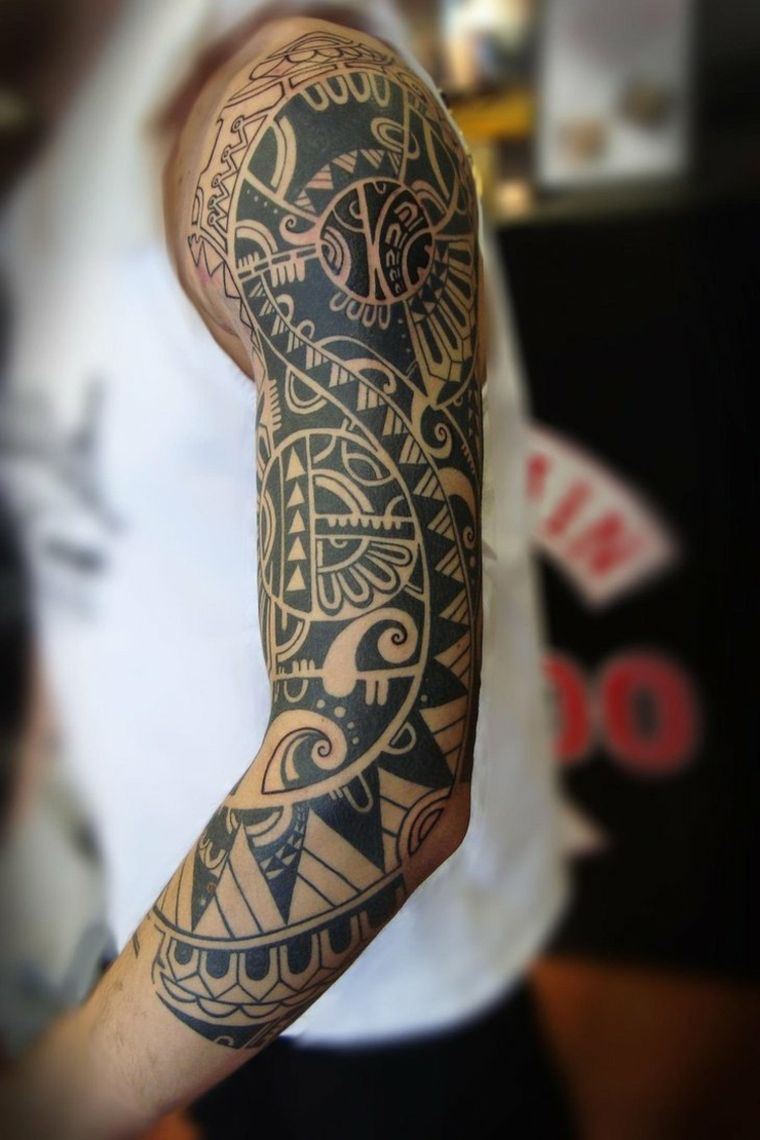 爱迪毛利纹身臂tatto部落，polynesie