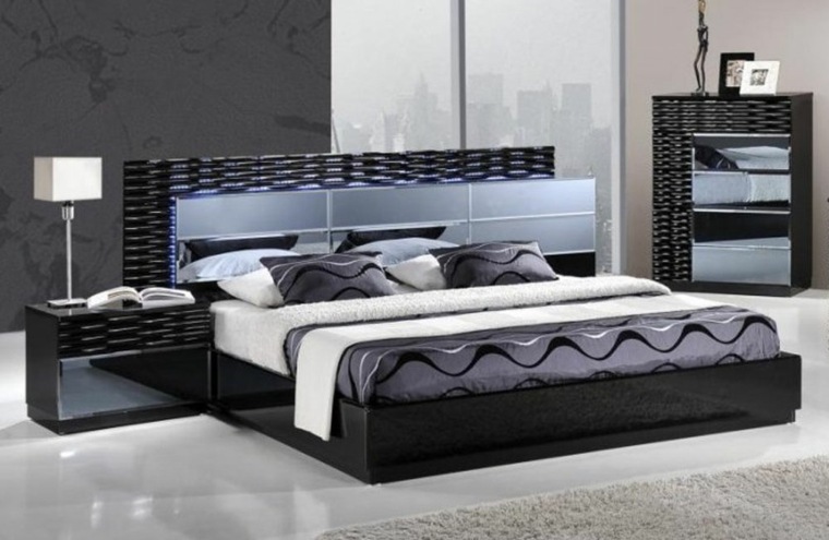 headboard integrated lighting idea floor mats gray bedroom furniture black