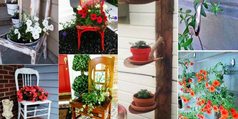 decoration garden plant chair wood idea recycling