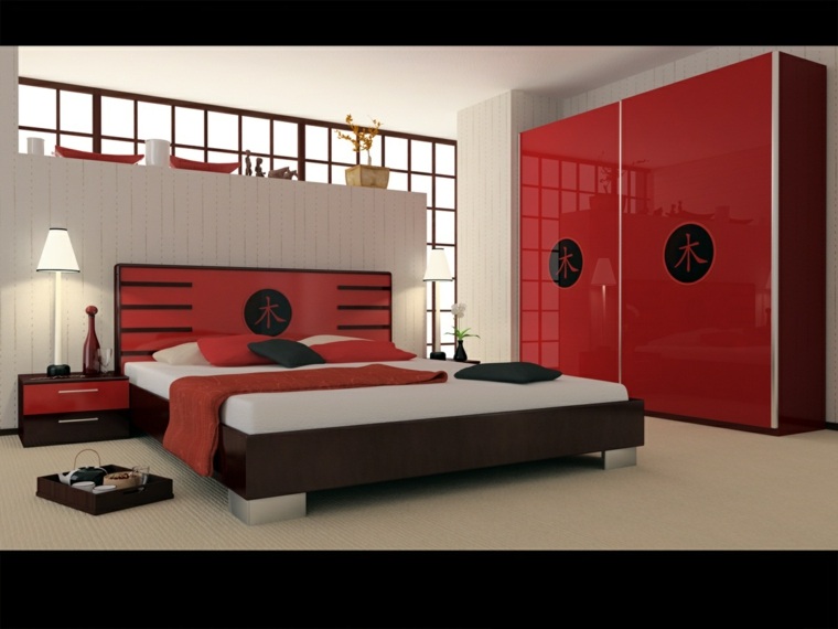 deco ideas rooms zen red white