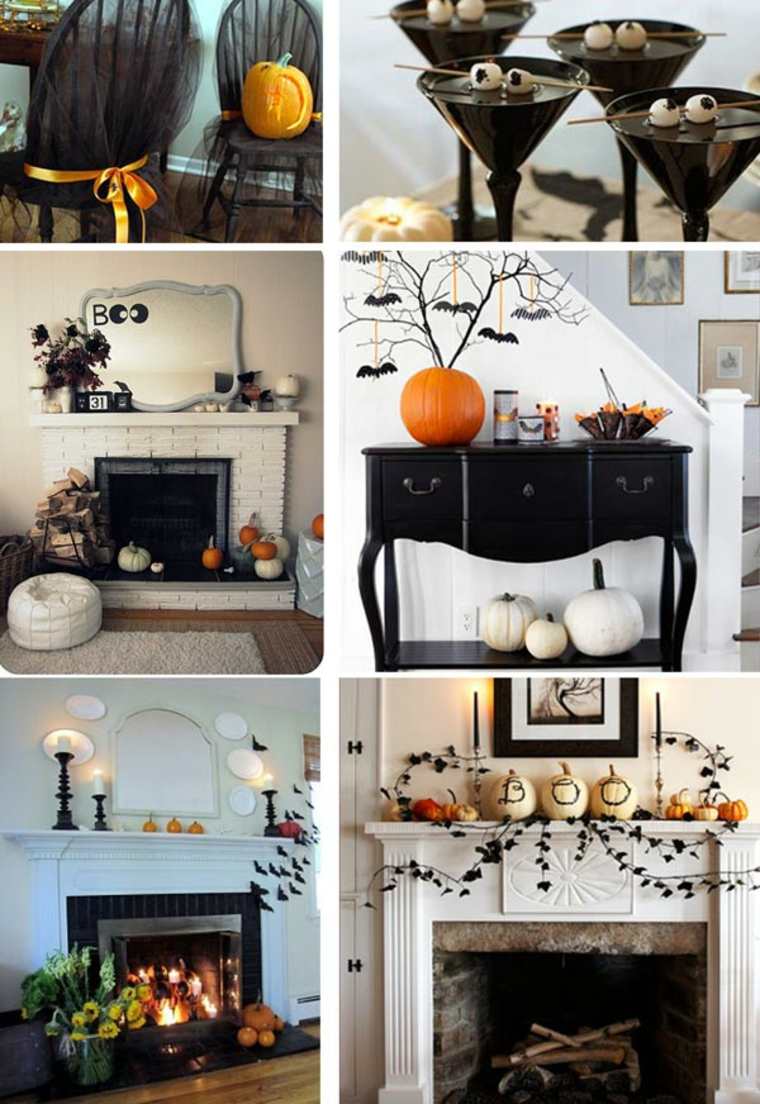 halloween interior decoration ideas original pumpkin cocktail garland candles