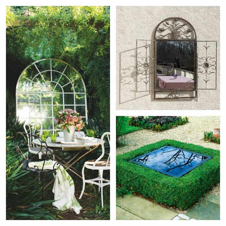 garden mirror decoration idea