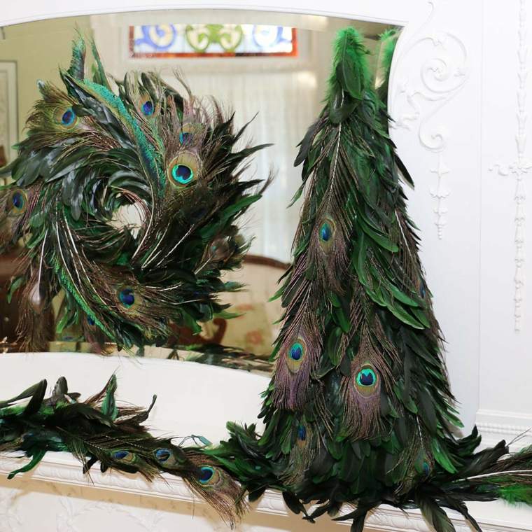 Christmas decoration idea feather peacock