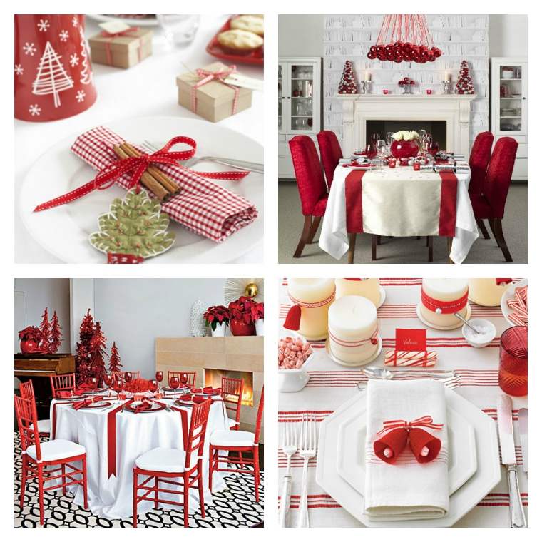 decoration Christmas pictures tables red white