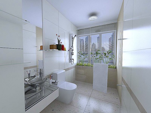 white contemporary bathroom decoration